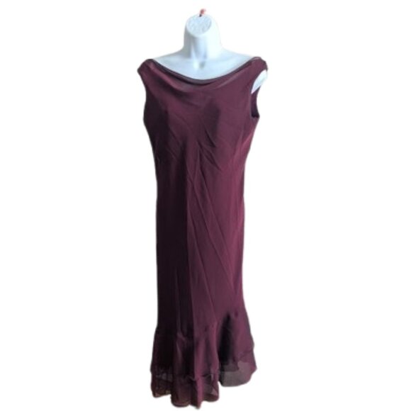 Bare Back Burgundy Dress Size 10 - Picture 1 of 8